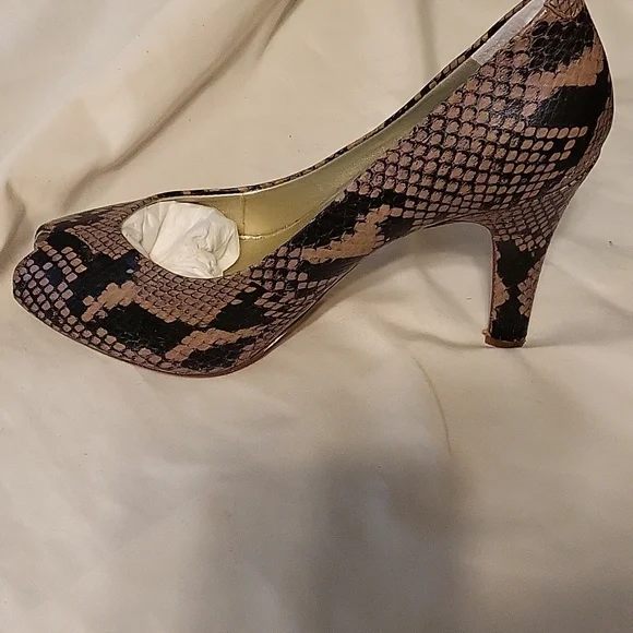 Snake skin open toe high heel - Picture 1 of 4